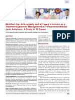 Modified Gap Arthroplasty and Myrhaugs Incision As A Treatment Option in Management of Temporomandibular Joint Ankylosis A Study of 10 Cases