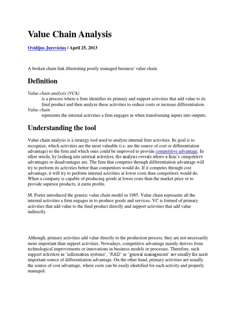 DEF Value Chain Analysis PDF Competitive Advantage Value Chain
