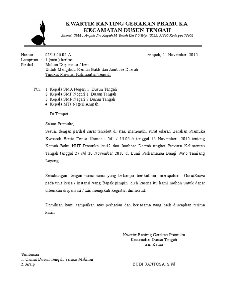 Dispensasi Mandat Jamboredarah 2010