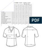 Size Spec Sheet For Women Short Sleeve Shirt: DATE: SEPT 9,2013