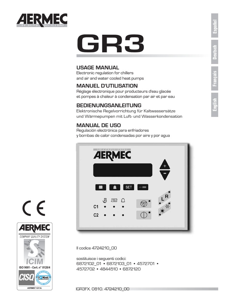 Aermec GR 3 User Manual Eng | PDF | Heat Pump | Hvac