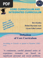 Core Curriculum and Integrated Curriculum