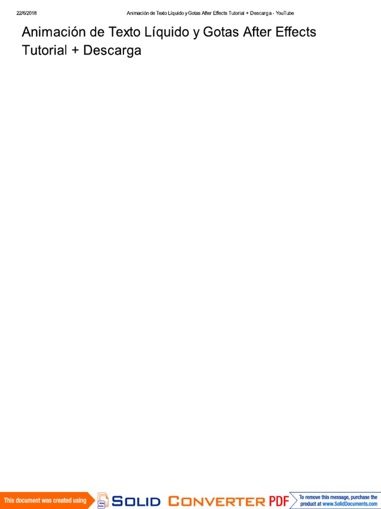Animación De Texto Líquido Y Gotas After Effects Tutorial Descarga