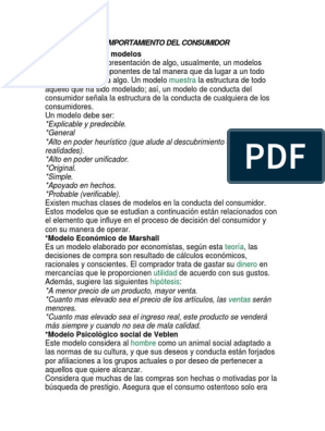 Modelos Del Comportamiento Del Consumidor | PDF | Los consumidores |  Comportamiento
