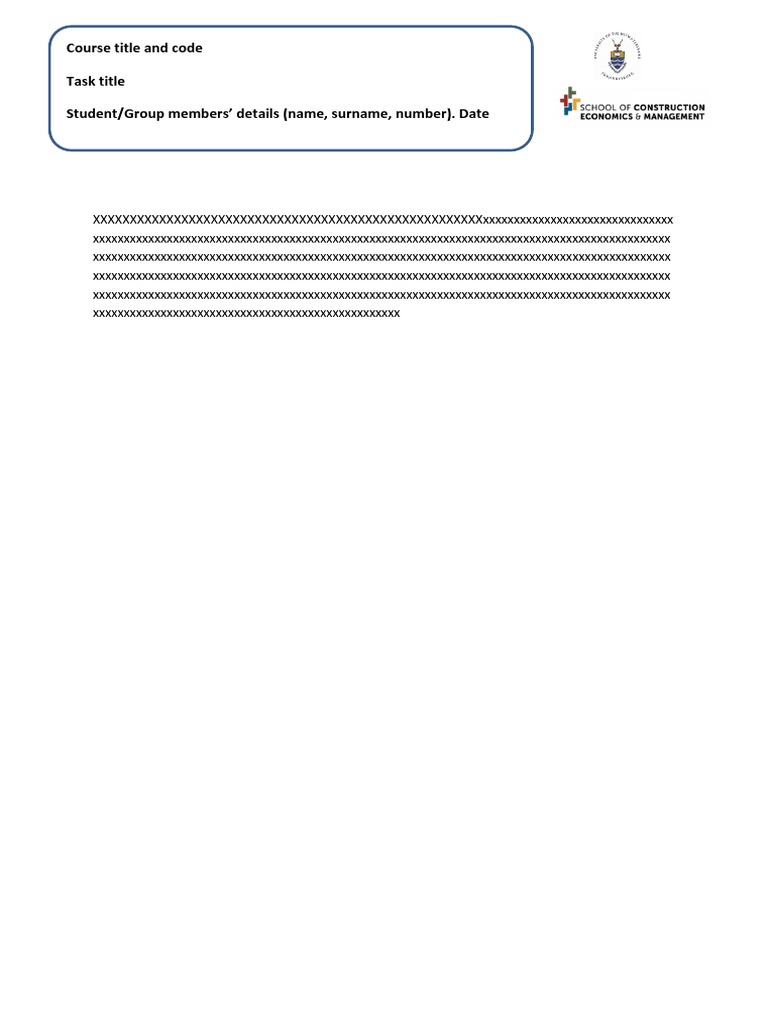 Course Title and Code Task Title Student/Group Members' Details (Name ...