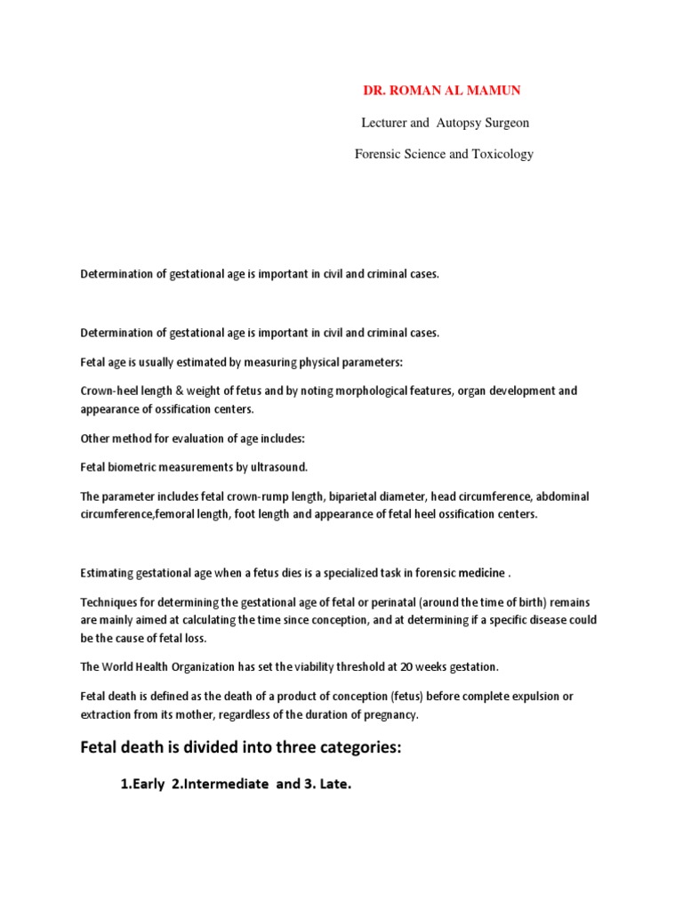 Estimating Gestational Age in Forensic Medicine | PDF | Human Tooth | Fetus