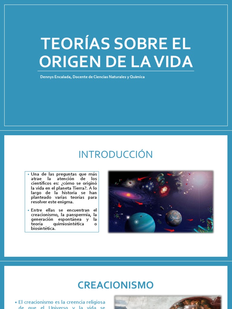 Teorías del Origen de la Vida | PDF | Naturaleza | Biología