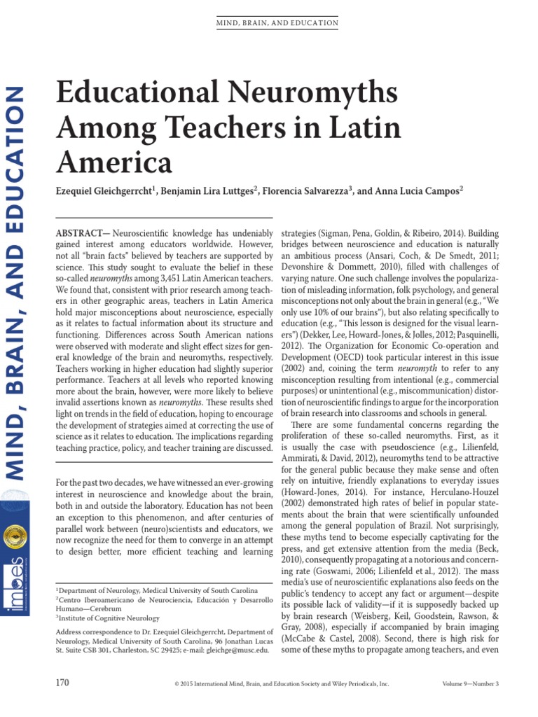 The High Cost Of Neuromyths In Education >> Educational Neuromyths Among Teachers In Latin America Effect Size The High Cost Of Neuromyths In Education >> Educational Neuromyths Among Teachers In Latin America Effect Size