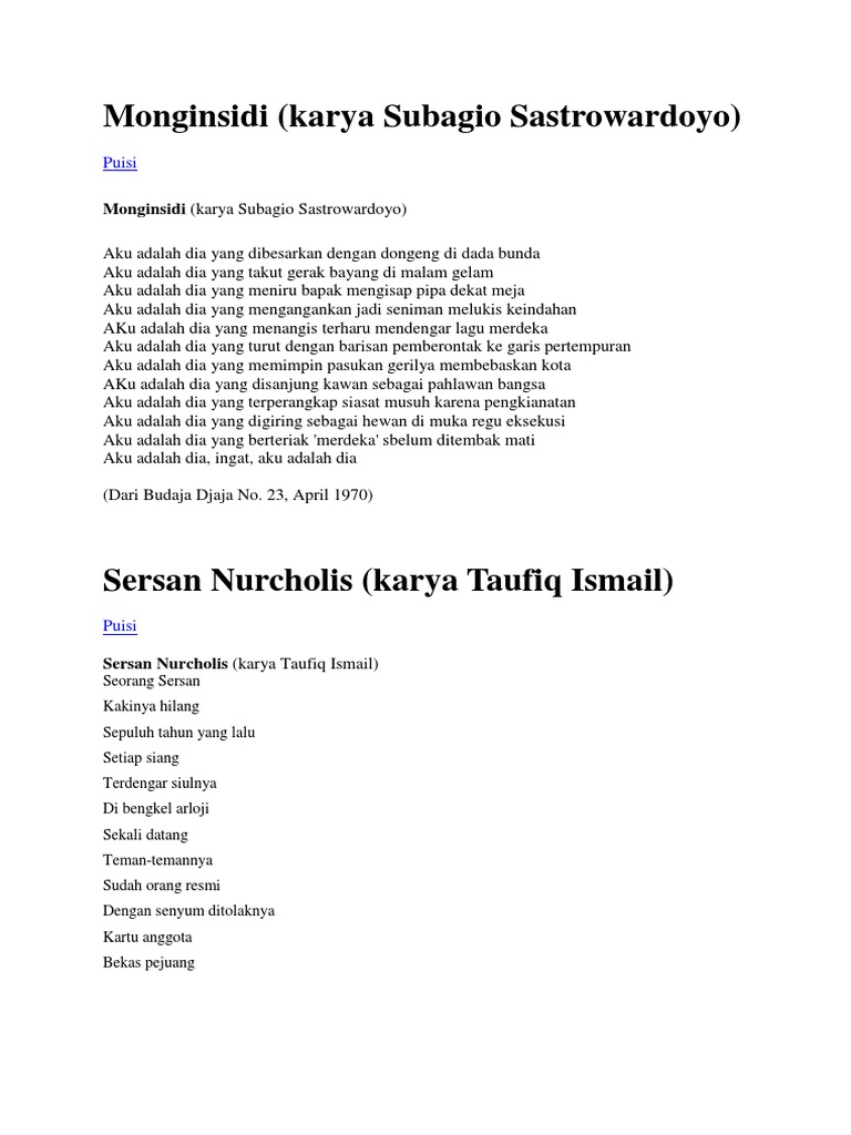 Teks Puisi Sajak 17 Agustus Karya Yudhistira Ardi Nugraha