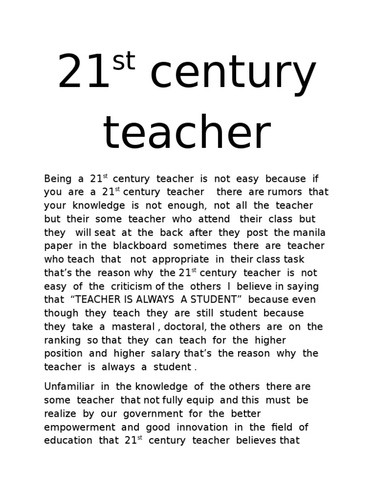 Challenges of 21st Century Teaching | PDF | Career & Growth