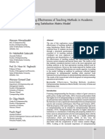 Ranking and Evaluating Effectiveness of Teaching Methods in Academic Entrepreneurship by Using Satisfaction Matrix Model