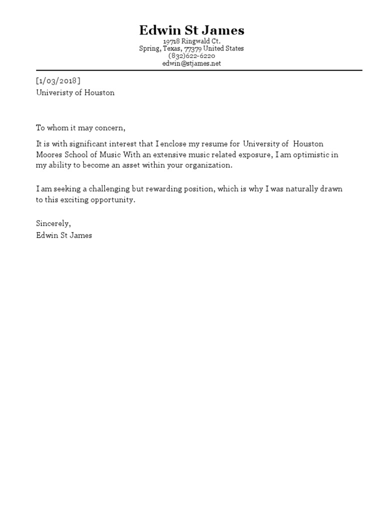 Edwin St James Music Resume | PDF
