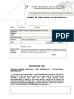 Modelo Examen Final