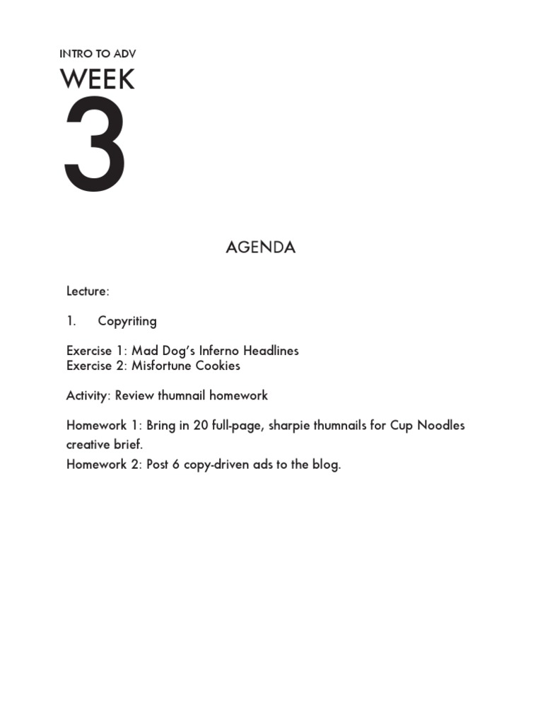 Week 3: Copywriting and Exercises | PDF | Cooking, Food & Wine