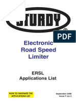 Electronic Road Speed Limiter: Ersl Applications List