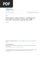 Lehigh U - Elastic-Plastic Analysis of Frames - Including Axial Force Effect