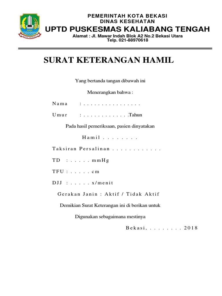 Surat Keterangan Hamil