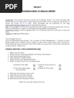 Project A Passenger Survey at Barajas Airport: Possible Questions: Check-In/Departure Area