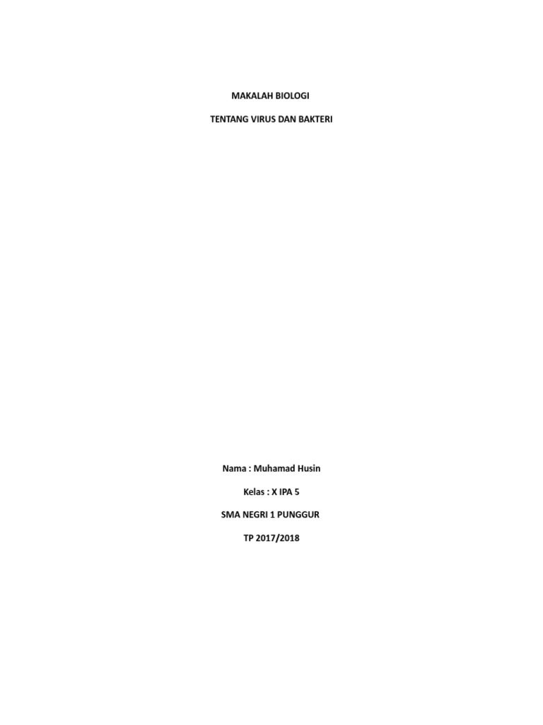 Makalah Biologi Tentang Virus Dan Bakteri
