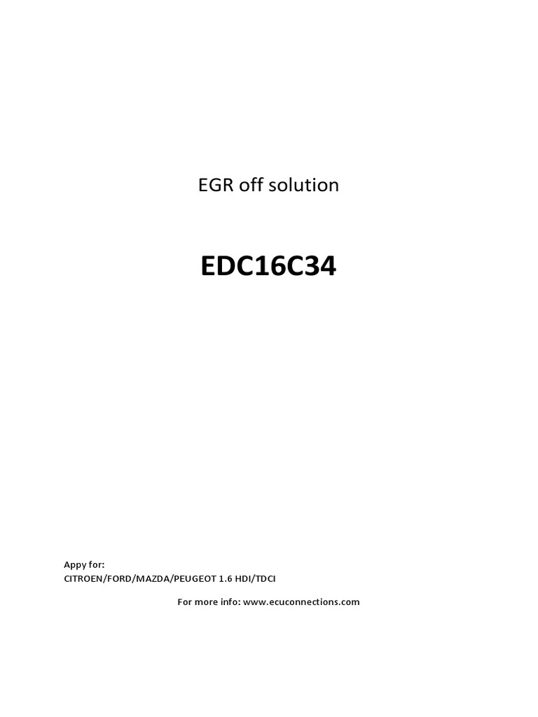 EDC16C34 EGR Off Solution PDF
