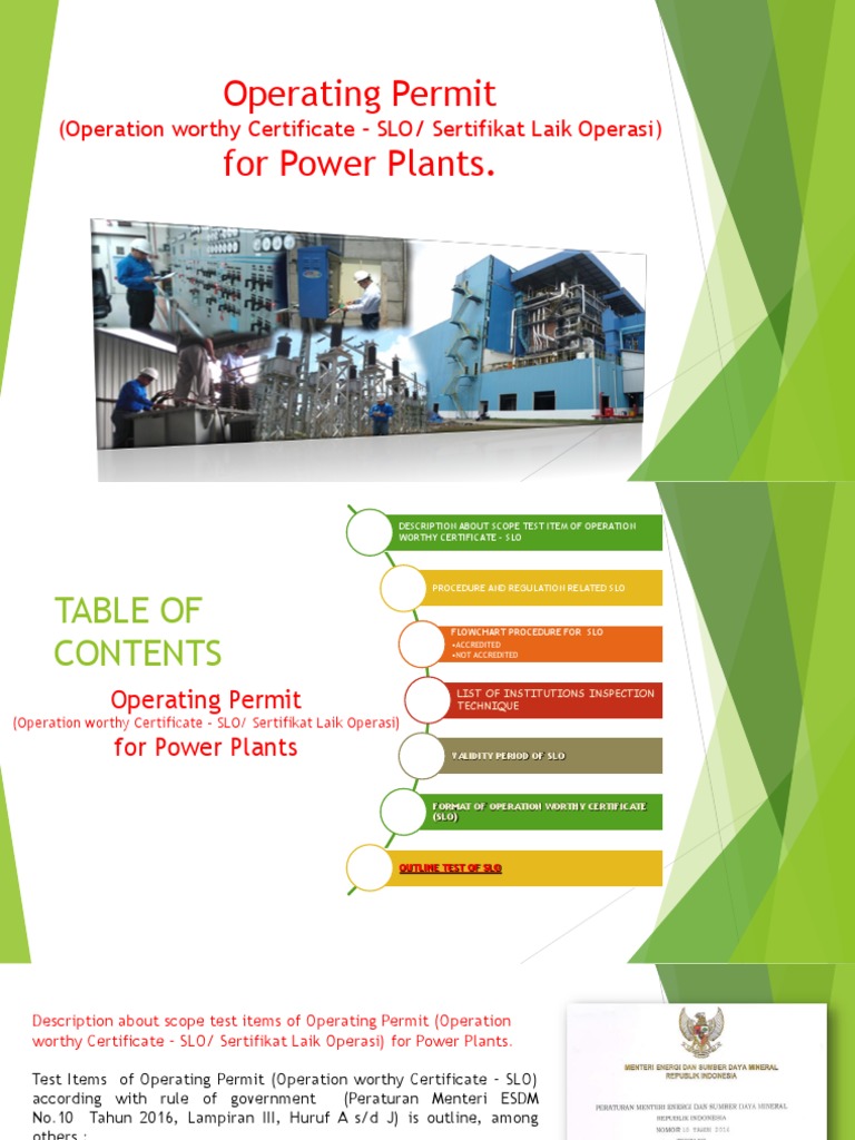 Operating Permit for Power Plants SLO | PDF | Power Station | Test ...