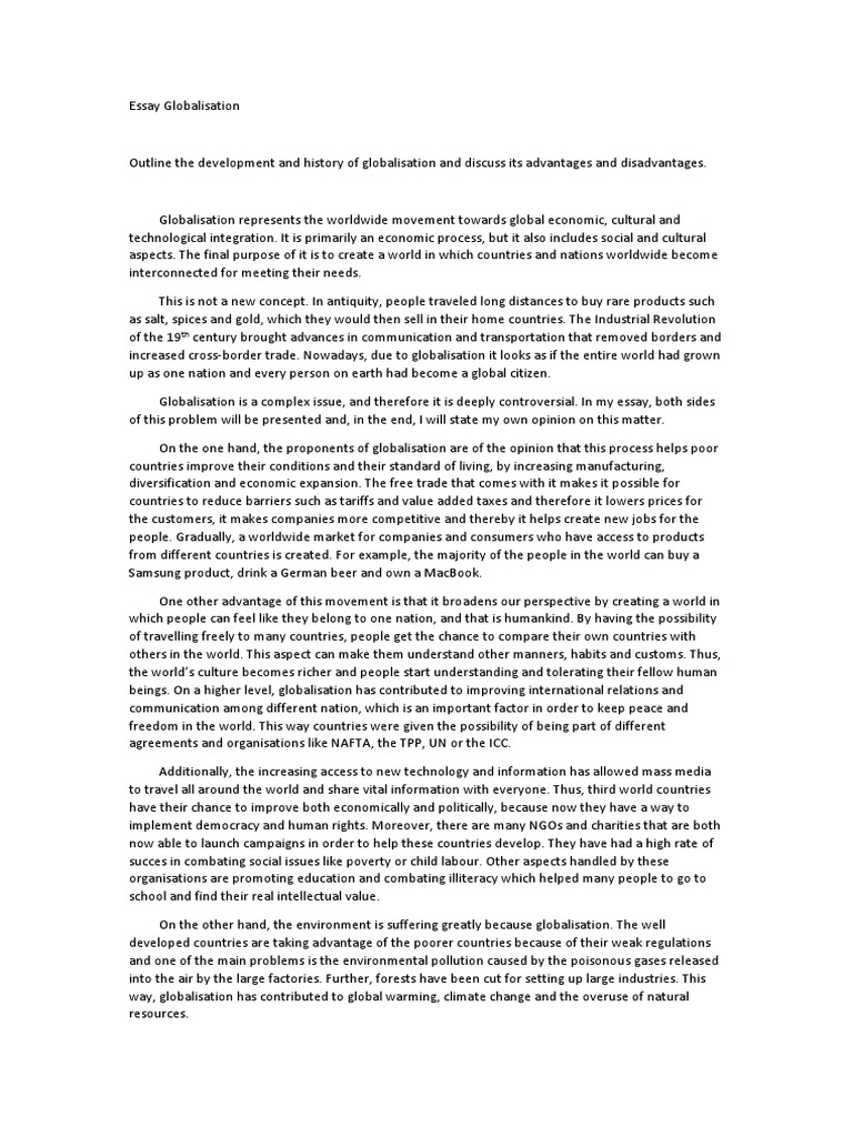 ethical challenges of globalization essay