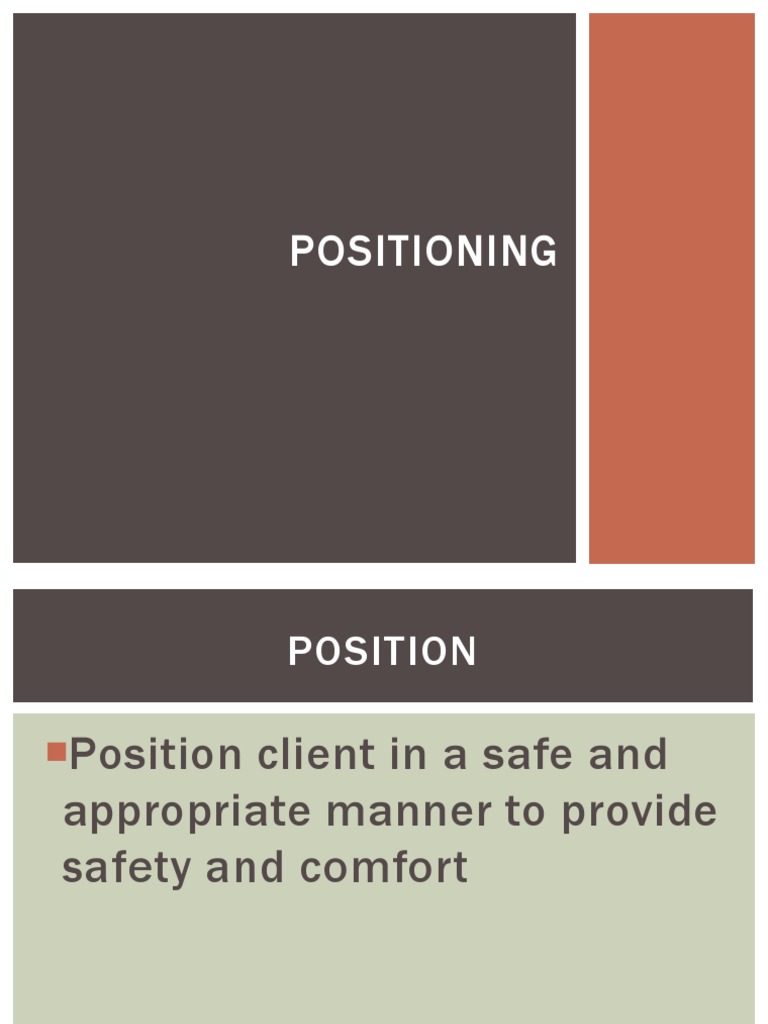 Overview of Therapeutic Positions in Nursing | PDF | Rectum | Abdomen