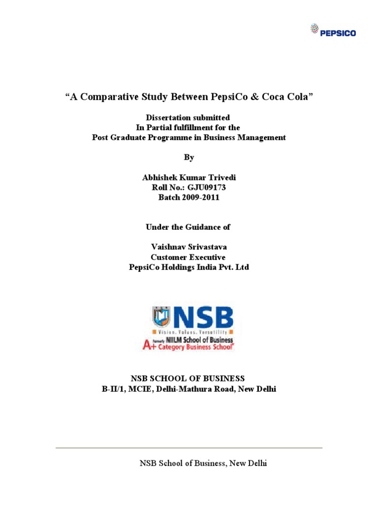 Pepsi vs Coca Cola: Consumer Preferences Study | PDF | Coca Cola | Pepsi Co
