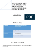 Menganalisa Kualitas Pelayanan Antenatal Care Di Puskesmas Sako