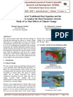 The Differential of Traditional Heat Equation and The Taylor Series To Analyze The Heat Parameter Towards Study of La Nina Effects of Climate Change