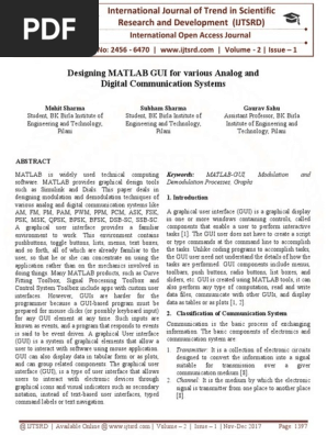 Designing MATLAB GUI for various Analog and Digital Communication Systems