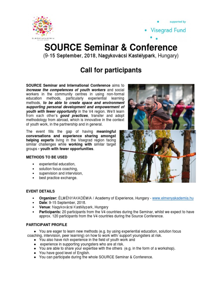 SOURCE CALLforParticipants Programme | PDF | Experiential Education ...