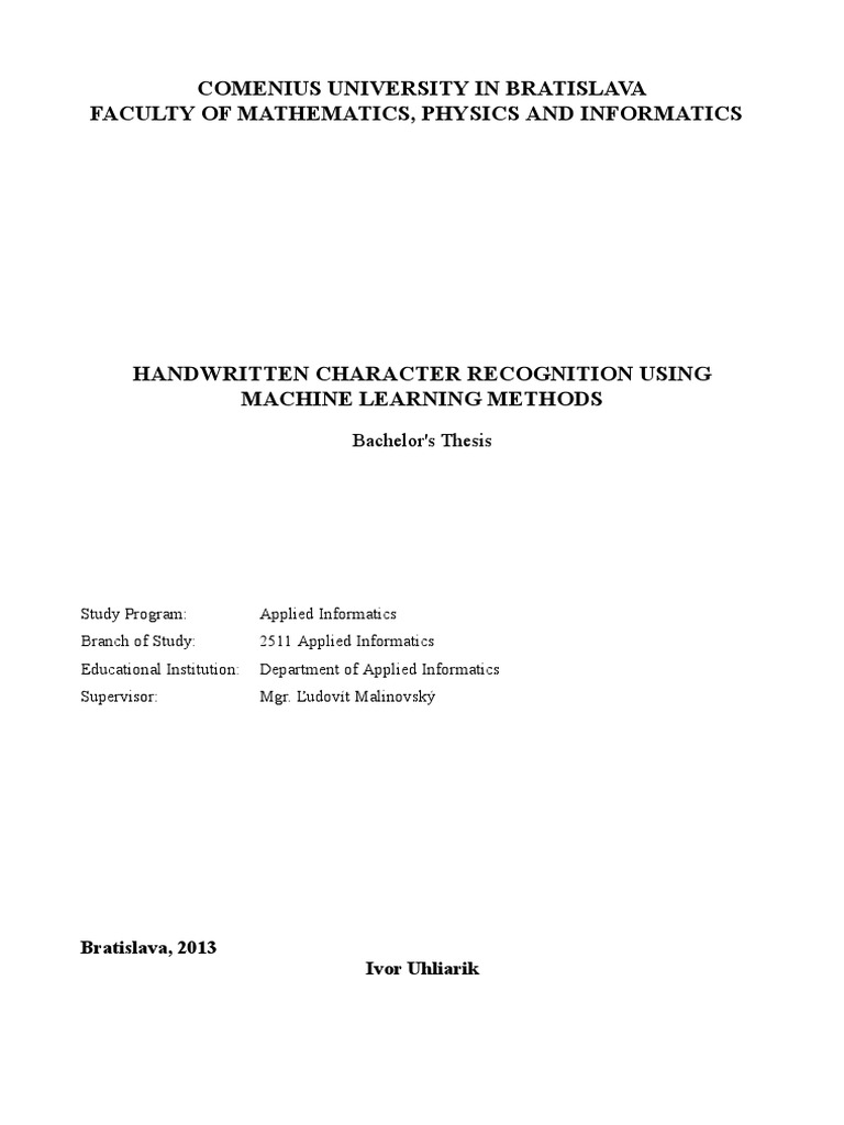 Handwritten Character Recognition | PDF | Artificial Neural Network ...