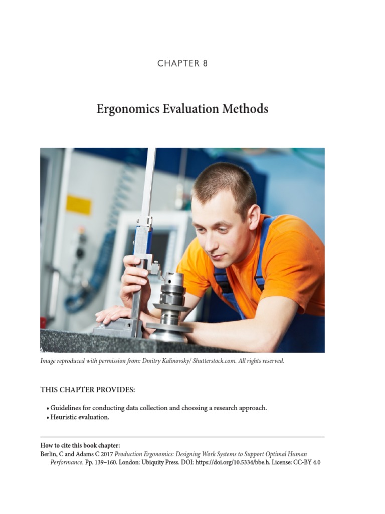 Ergonomics Evaluation Methods This Chapter Provides PDF Occupational Safety And Health
