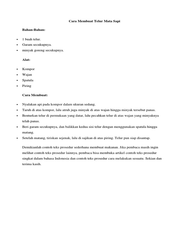 Contoh Teks Prosedur Cara Membuat Sesuatu Contoh Resource
