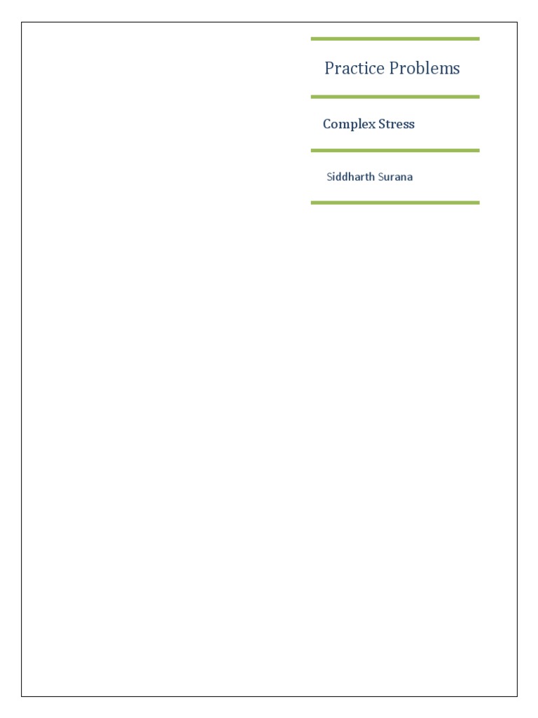 Complex Stress Practice Problems | PDF | Science & Mathematics