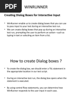 Winrunner: Creating Dialog Boxes For Interactive Input