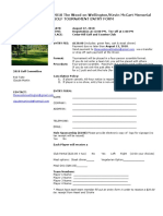 2018 The Wood On Wellington/Kevin Mccart Memorial Golf Tournament Entry Form
