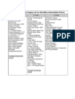 Is Supply List 2018 2019