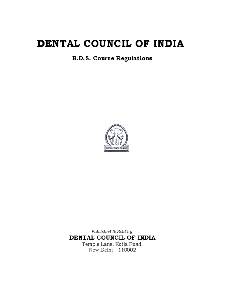 BDS Course Regulations Overview | PDF | Dental Degree | Dentistry