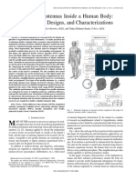 Implanted Antennas Inside A Human Body: Simulations, Designs, and Characterizations