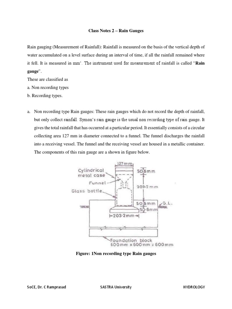 Types and Working of Rain Gauges | PDF | Rain | Telecommunications ...