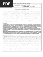 d) Texto - Inclusão Dos Esportes - Sem Resposta