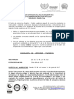 Segunda Convocatoria Pregrado Presencial A Cupos Sobrantes 2017 2 PDF