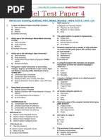 Advanced Training Institute, DGT, MSDE, Mumbai - MCQ Test 4 - POT / ET