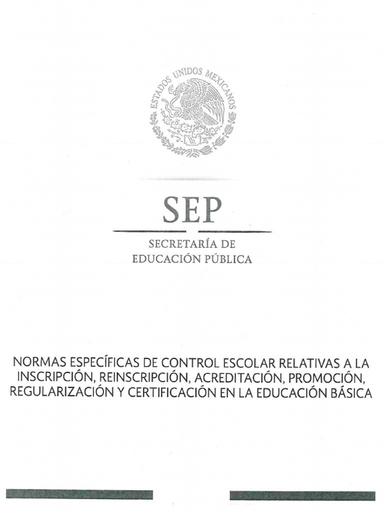 Normas Específicas de Control Escolar 26 Julio 2018