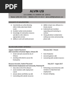 Alvin Usi Resume