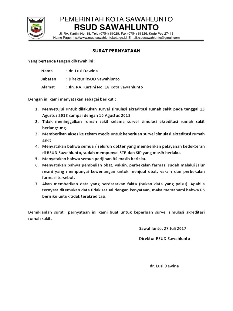 Contoh Surat Pernyataan Pergantian Direktur - IMAGESEE