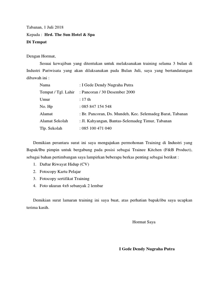 Surat Kepada Sekolah Ctr