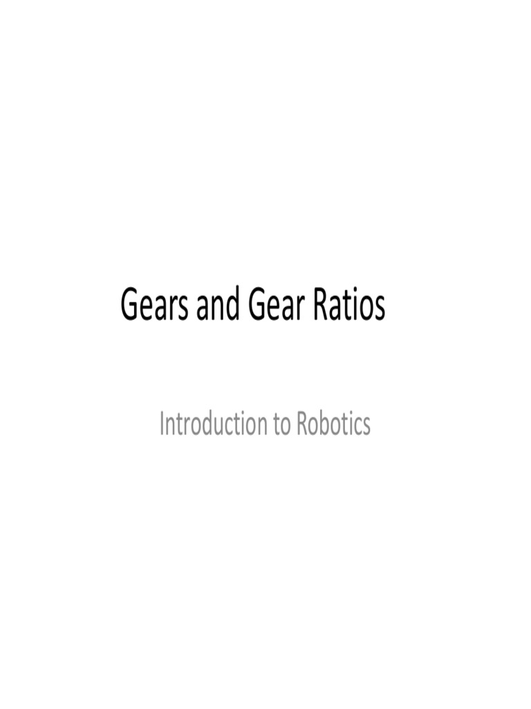 Robotics - Gears and Gear Ratios PDF | PDF | Gear | Kinematics